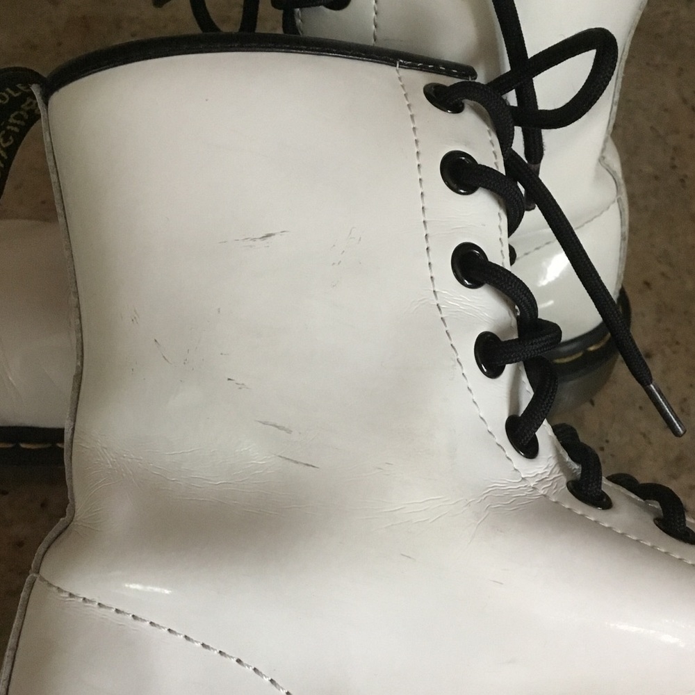 Dr. Martens 1460 White Patent Leather Combat Boots AS IS - Picture 13 of 16